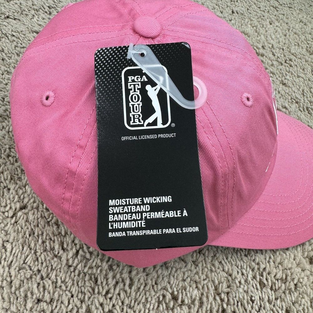 PGA Tour‎ Hat Classic Style 1963 Pink Golf Strapback Embroidered Cap NWT - Picture 10 of 11